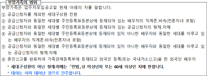 부양가족의 범위